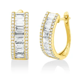 Creolen aus 750 Gold Gelbgold 88 Diamanten 2,44ct TW-SI 18,2x6,5mm