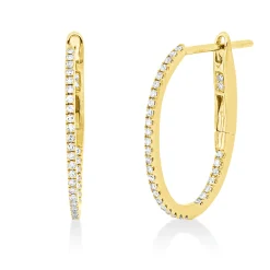 Creolen aus 750 Gold Gelbgold 66 Diamanten 0,16ct TW-SI 19x1mm