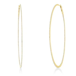 Creolen aus 750 Gold Gelbgold 396 Diamanten 1,18ct TW-SI 87,6x1mm