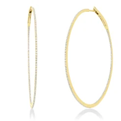 Creolen aus 750 Gold Gelbgold 324 Diamanten 0,68ct TW-SI 57,6x1mm