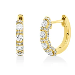 Creolen aus 750 Gold Gelbgold 90 Diamanten 0,52ct TW-SI 11,8x2,2mm
