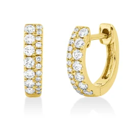 Creolen aus 750 Gold Gelbgold 38 Diamanten 0,28ct TW-SI 11,2x1,3mm