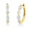Creolen aus 750 Gold Gelbgold 8 Diamanten 1ct TW-SI 17,8x3mm