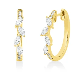 Creolen aus 750 Gold Gelbgold 20 Diamanten 0,68ct TW-SI 20x4mm