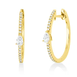 Creolen aus 750 Gold Gelbgold 36 Diamanten 0,3ct TW-SI 19,1x2,9mm