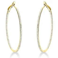 Creolen aus 750 Gold Gelbgold 156 Diamanten 0,53ct TW-SI 36x1,2mm