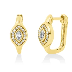 Creolen aus 750 Gold Gelbgold 34 Diamanten 0,28ct TW-SI 15,5x7mm