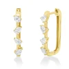 Creolen aus 750 Gold Gelbgold 8 Diamanten 1,14ct TW-SI 24x4,4mm 3er-Krappe