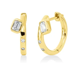 Creolen aus 750 Gold Gelbgold 6 Diamanten 0,43ct TW-SI 16,3x5,5mm Zarge