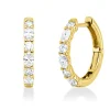 Creolen aus 585 Gold Gelbgold 12 Diamanten 0,75ct TW-VSI/SI 16,7x2,5mm
