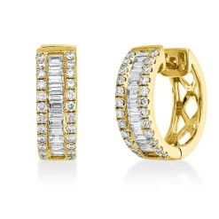 Creolen aus 750 Gold Gelbgold 78 Diamanten 0,91ct TW-VSI 15,7x5mm