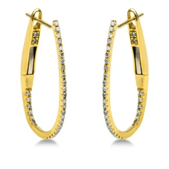 Creolen aus 750 Gold Gelbgold 62 Diamanten 0,12ct W-SI 18,2x0,7mm