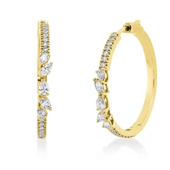 Creolen aus 750 Gold Gelbgold 38 Diamanten 0,99ct 30,5x3,2mm