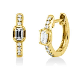 Creolen aus 750 Gold Gelbgold 16 Diamanten 0,28ct 12,2x3,4mm