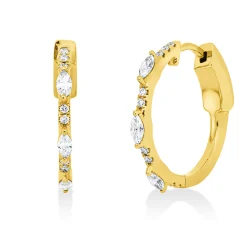 Creolen aus 750 Gold Gelbgold 24 Diamanten 0,51ct 21,4x2,1mm
