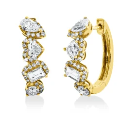 Creolen aus 750 Gold Gelbgold 70 Diamanten 1,6ct 18,9x6,4mm