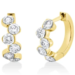 Creolen aus 750 Gold Gelbgold mit 12 Diamant-Brillanten 0,89ct TW-SI 11,5x12,7mm