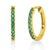 Creolen aus 750 Gold Gelbgold 18 Smaragde 0,28ct grün 16,1x1,9mm