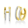 Creolen aus 750 Gold gelb/weiß 52 Brillanten 0,15ct I-SI 12,3x5,7mm