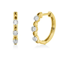 Creolen aus 750 Gold gelb/weiß 6 Brillanten 0,1ct TW-SI 16,6x2,3mm
