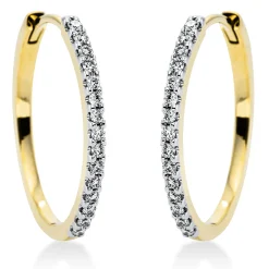 Creolen aus 585 Gold gelb/weiß 30 Brillanten 0,34ct TW-SI 20,4x1,6mm