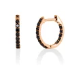 Creolen aus 750 Gold Rotgold 26 Brillanten 0,45ct schwarz 13,7x1,6mm