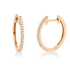 Creolen aus 750 Gold Rotgold 44 Brillanten 0,13ct TW-SI 14,9x1,2mm