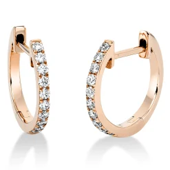 Creolen aus 750 Gold Rotgold 20 Brillanten 0,21ct TW-SI 14,3x1,4mm