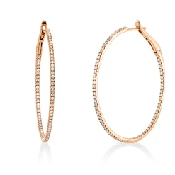Creolen aus 750 Gold Rotgold 156 Brillanten 0,6ct TW-SI 34,7x1,3mm