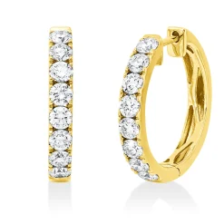 Creolen aus 750 Gold Rotgold 16 Brillanten 1,36ct TW-SI 19,8x2,7mm
