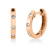 Creolen aus 750 Gold Rotgold 6 Brillanten 0,07ct W-PI 12,6x2,1mm Zarge