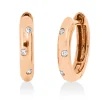 Creolen aus 750 Gold Rotgold 6 Brillanten 0,04ct W-PI 13,6x2,6mm Zarge