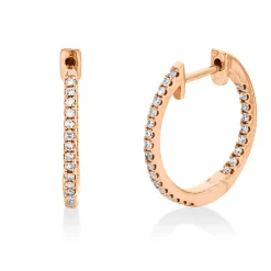 Creolen aus 750 Gold Rotgold 52 Diamanten 0,19ct TW-SI 15x1mm