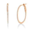 Creolen aus 750 Gold Rotgold 96 Diamanten 0,3ct TW-SI 24x1mm