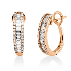Creolen aus 585 Gold Rotgold 90 Diamanten 0,88ct 16,7x4,3mm