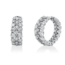 Creolen aus 750 Gold Weißgold 104 Brillanten 3,02ct TW-PI 20,9x8mm