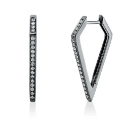 Creolen aus 750 Gold Weißgold 38 Brillanten 0,19ct TW-PI 23,7x2mm