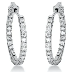 Creolen aus 750 Gold Weißgold 48 Brillanten 0,65ct TW-SI S:2mm