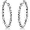 Creolen aus 750 Gold Weißgold 74 Brillanten 0,83ct TW-SI 28,3x2mm