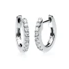 Creolen aus 750 Gold Weißgold 16 Brillanten 0,16ct TW-SI 9,5x1,7mm