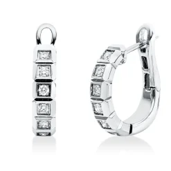Creolen aus 750 Gold Weißgold 12 Brillanten 0,26ct TW-SI 17,7x3,9mm