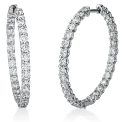 Creolen aus 750 Gold Weißgold 60 Brillanten 3,33ct TW-SI 30,3x2,5mm