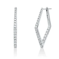 Creolen aus 750 Gold Weißgold 52 Brillanten 1,41ct TW-SI 31,2x2mm