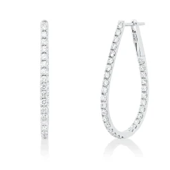 Creolen aus 750 Gold Weißgold 66 Brillanten 1,44ct TW-SI 31,2x1,7mm