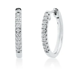Creolen aus 750 Gold Weißgold 20 Brillanten 0,31ct TW-SI 19,6x2,5mm