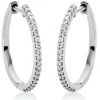 Creolen aus 750 Gold Weißgold 38 Brillanten 0,26ct TW-SI 21,1x1,6mm
