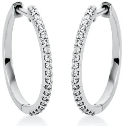 Creolen aus 750 Gold Weißgold 38 Brillanten 0,26ct TW-SI 21,1x1,6mm