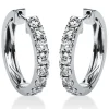 Creolen aus 750 Gold Weißgold 16 Brillanten 1,32ct TW-SI 19,8x2,7mm