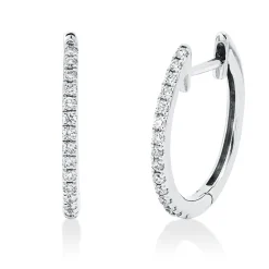 Creolen aus 750 Gold Weißgold 30 Brillanten 0,2ct TW-SI 16,5x1,1mm