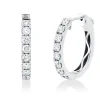 Creolen aus 750 Gold Weißgold 16 Brillanten 0,94ct TW-SI 19x2,5mm